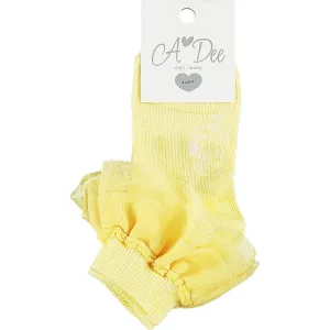 A Dee - Frill Ankle Socks - Lemon