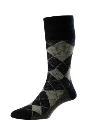 Argyle Wool Soft Top Navy & Grey 6-11