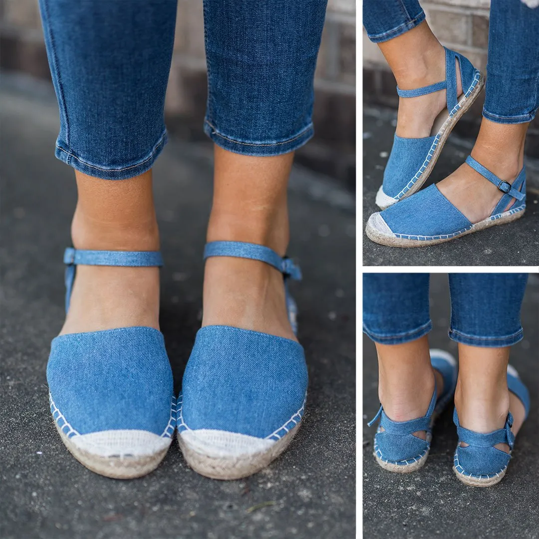 Associated Class Espadrille Flats, Denim Blue