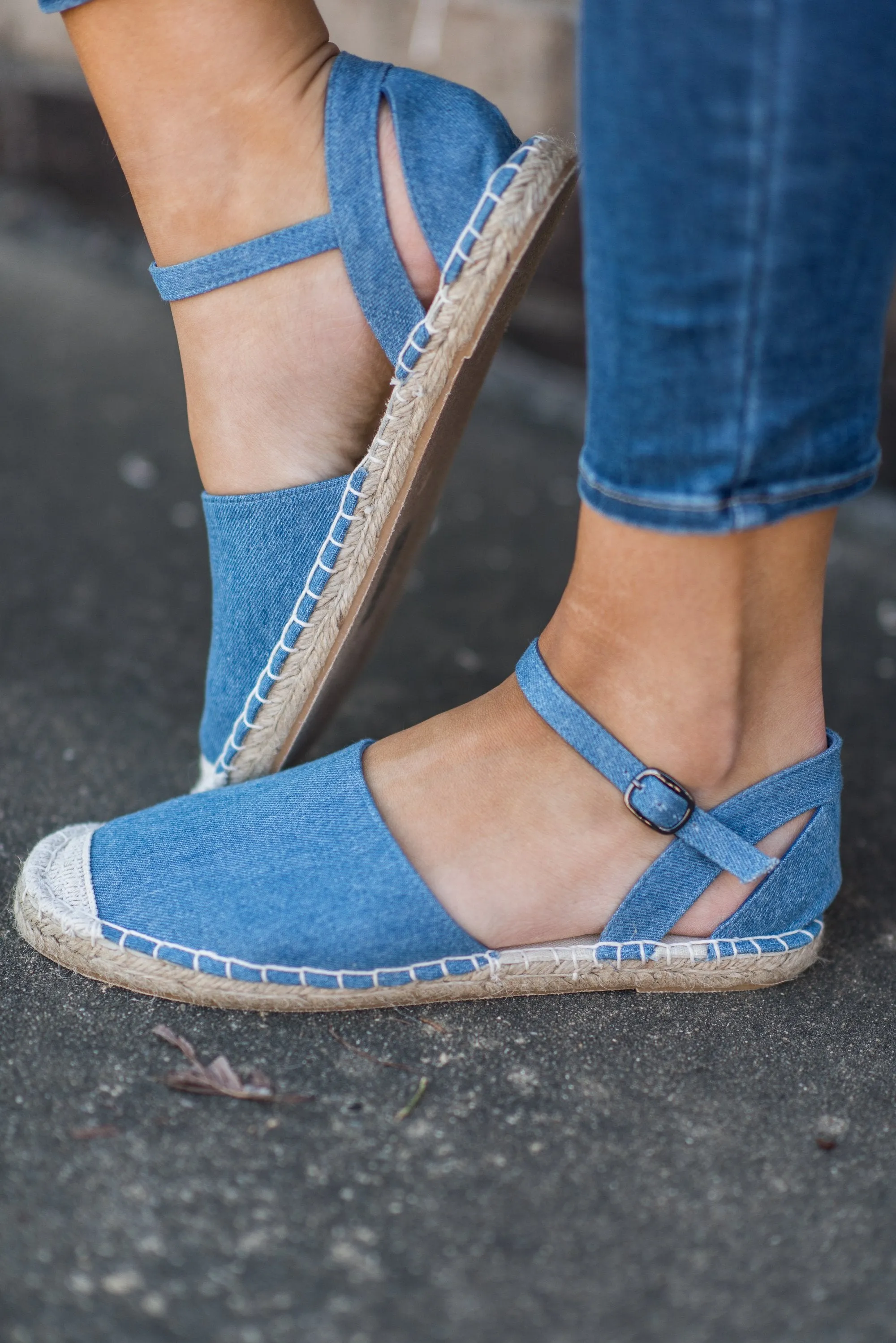 Associated Class Espadrille Flats, Denim Blue