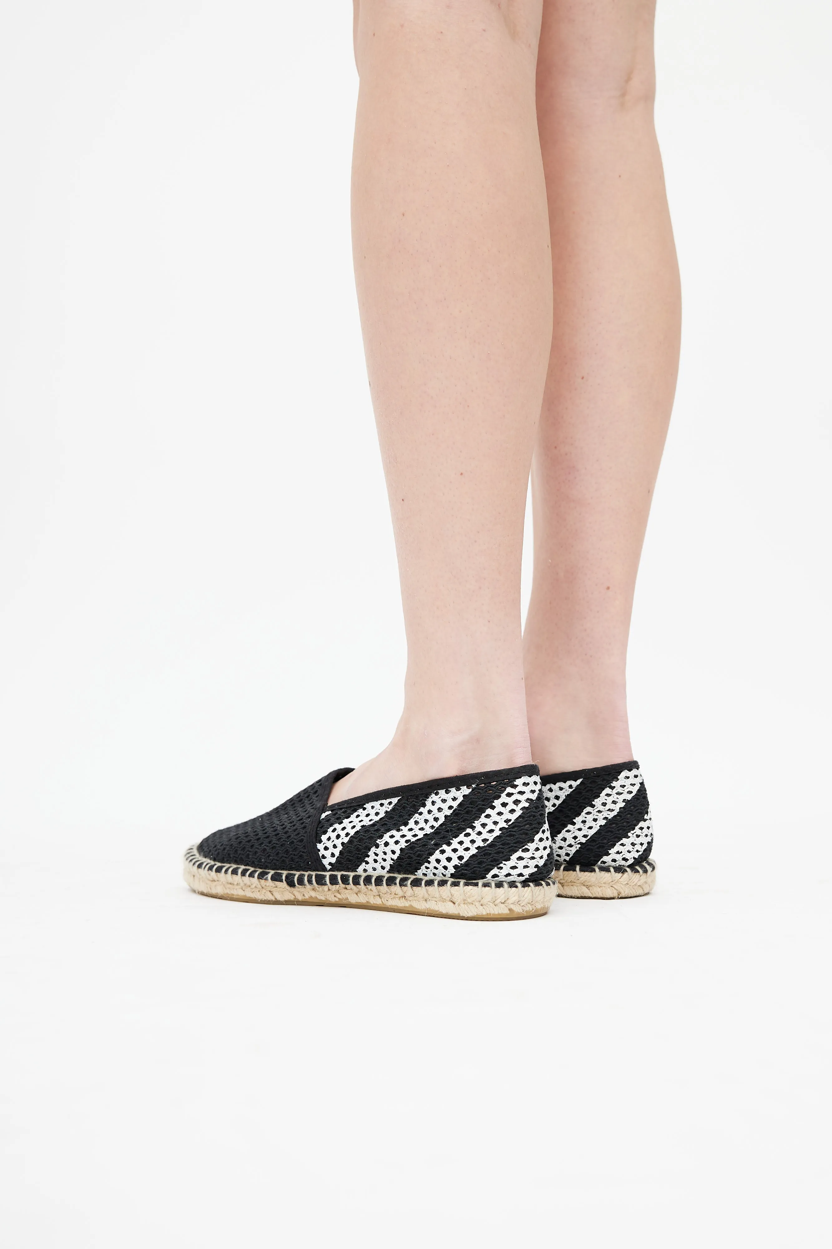 Black & White Knit Espadrille