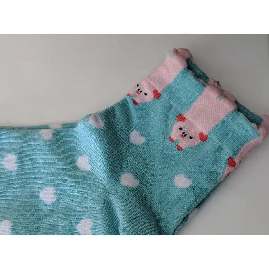 Cat or Dog Ankle Socks Athletic Socks With Cute Animals