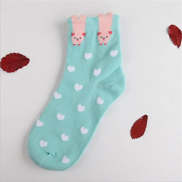 Cat or Dog Ankle Socks Athletic Socks With Cute Animals