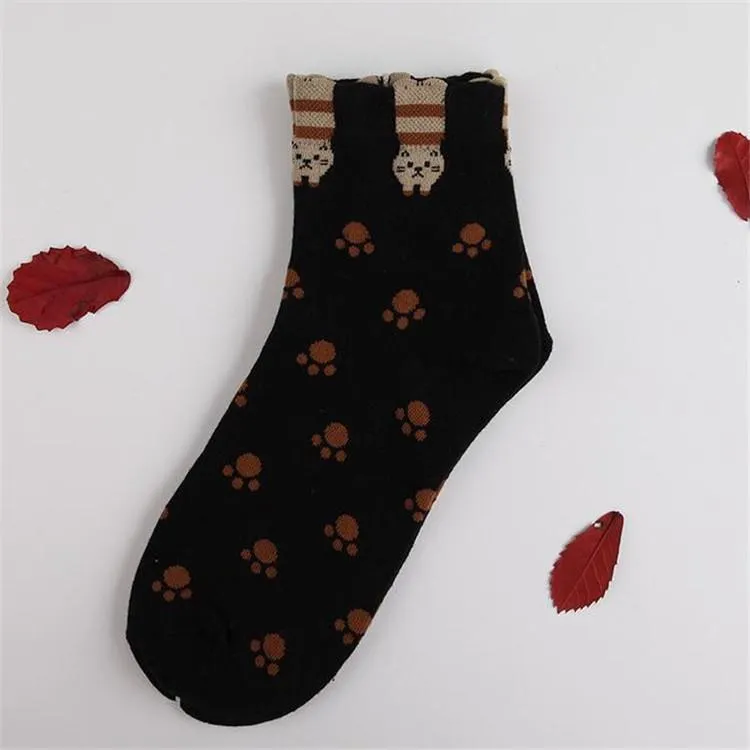 Cat or Dog Ankle Socks Athletic Socks With Cute Animals