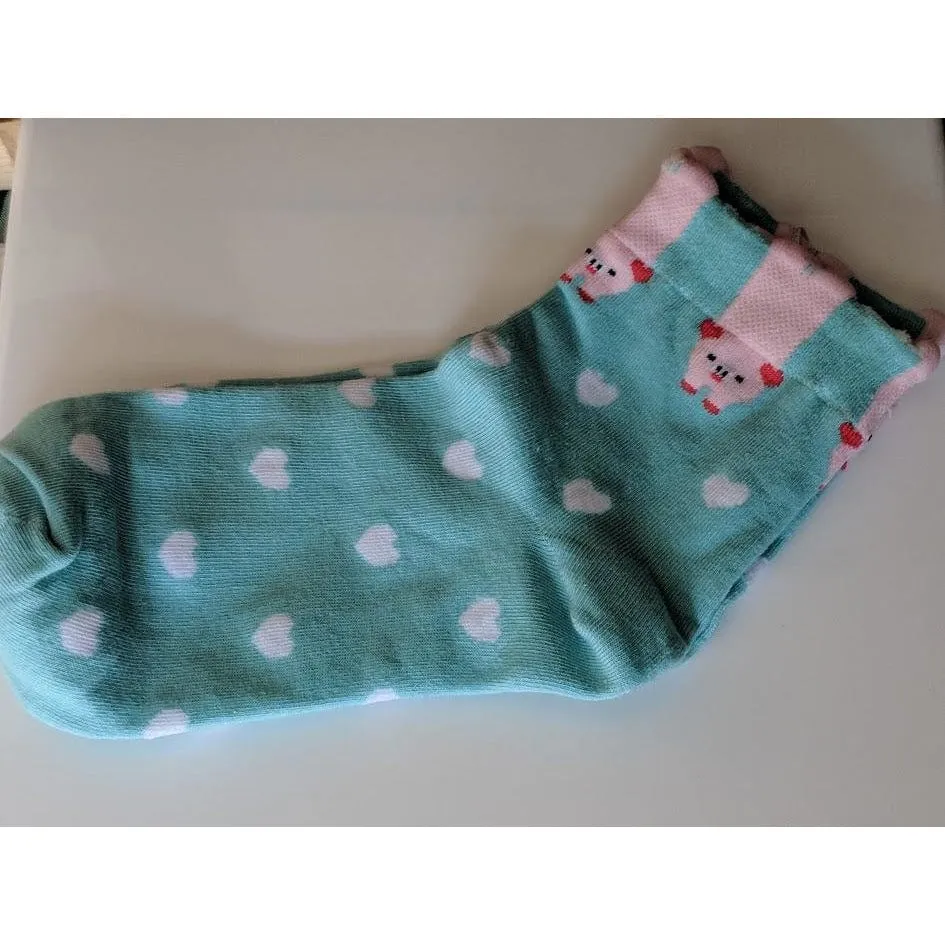 Cat or Dog Ankle Socks Athletic Socks With Cute Animals