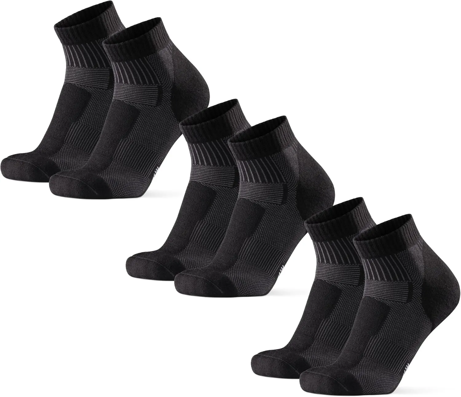 DANISH ENDURANCE 3 Low Cut Outdoor Hiking Socks in Merino Wool, Women & Men, 3-Pack