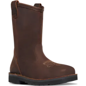 Danner Men's Bull Run 11" Square Toe Wellington Work Boot Brown 15582