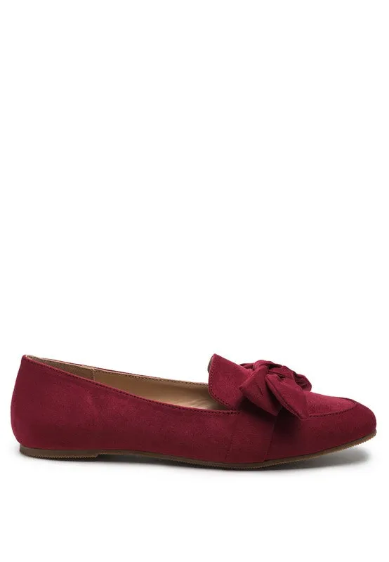 Dark Red London Rag Casual Walking Bow Loafers