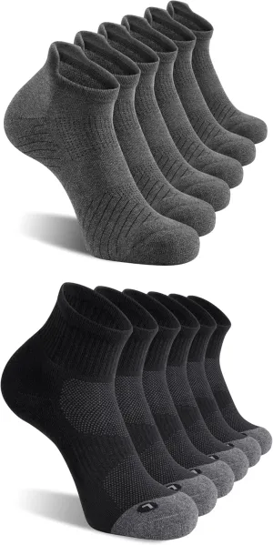 FITRELL 12 Pack Men's Athletic Running Ankle Socks and Low Cut Tab Sport Socks for Men