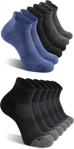 FITRELL 12 Pack Men's Athletic Running Ankle Socks and Low Cut Tab Sport Socks for Men