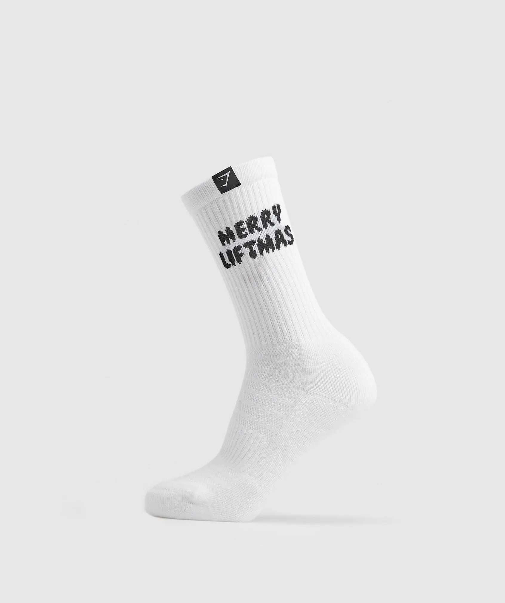 Gymshark Liftmas Single Crew Sock - White