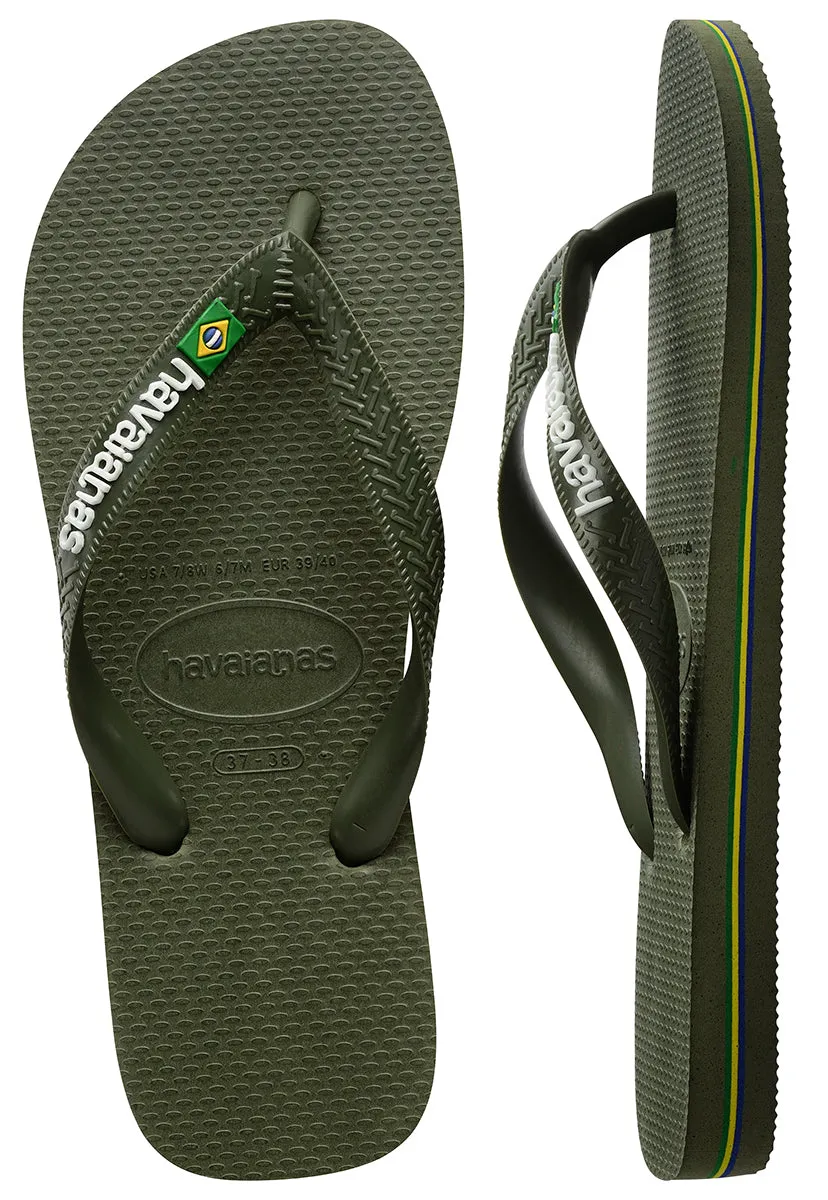 Havaianas Brasil Logo In Olive Green