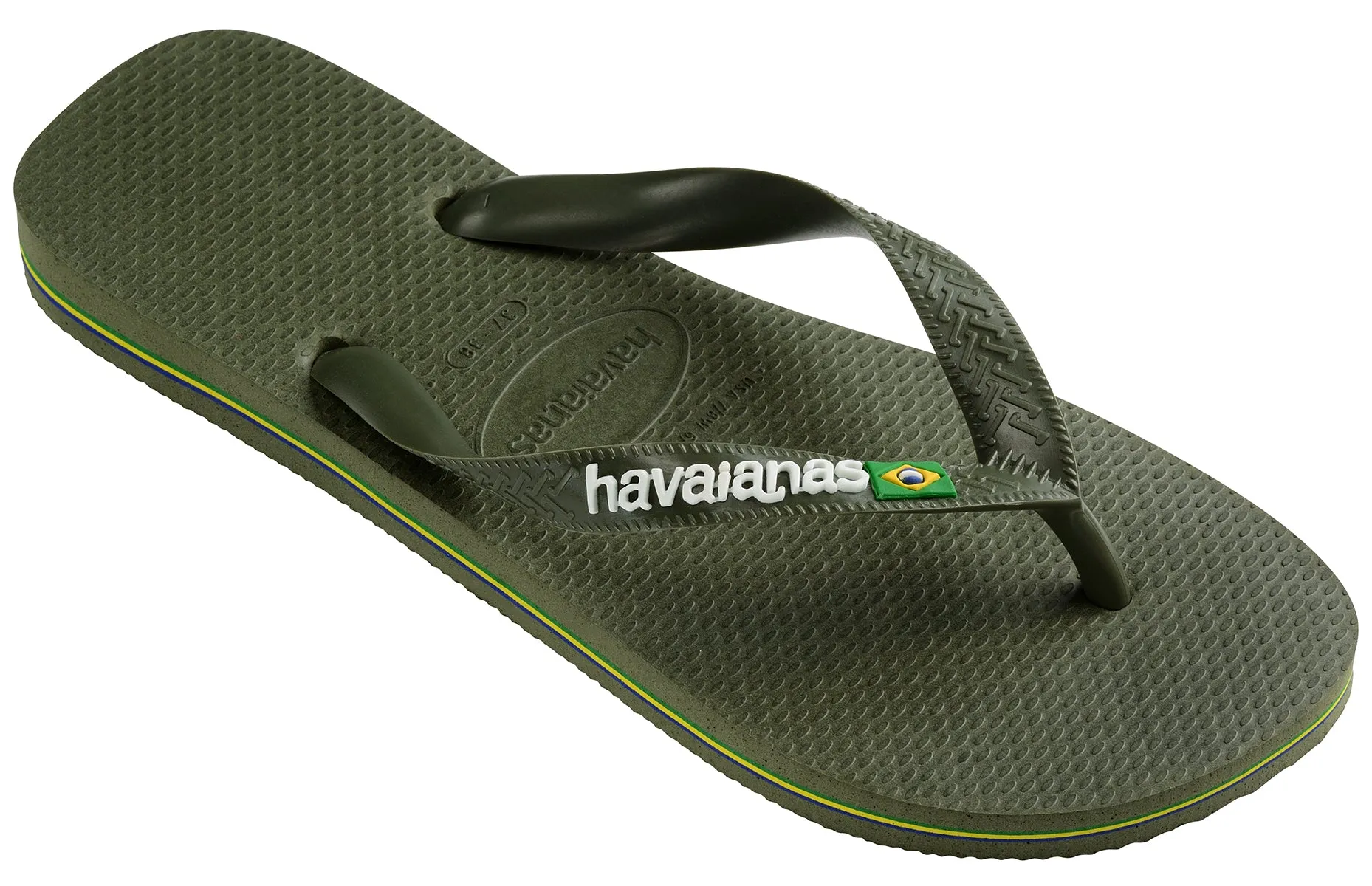Havaianas Brasil Logo In Olive Green