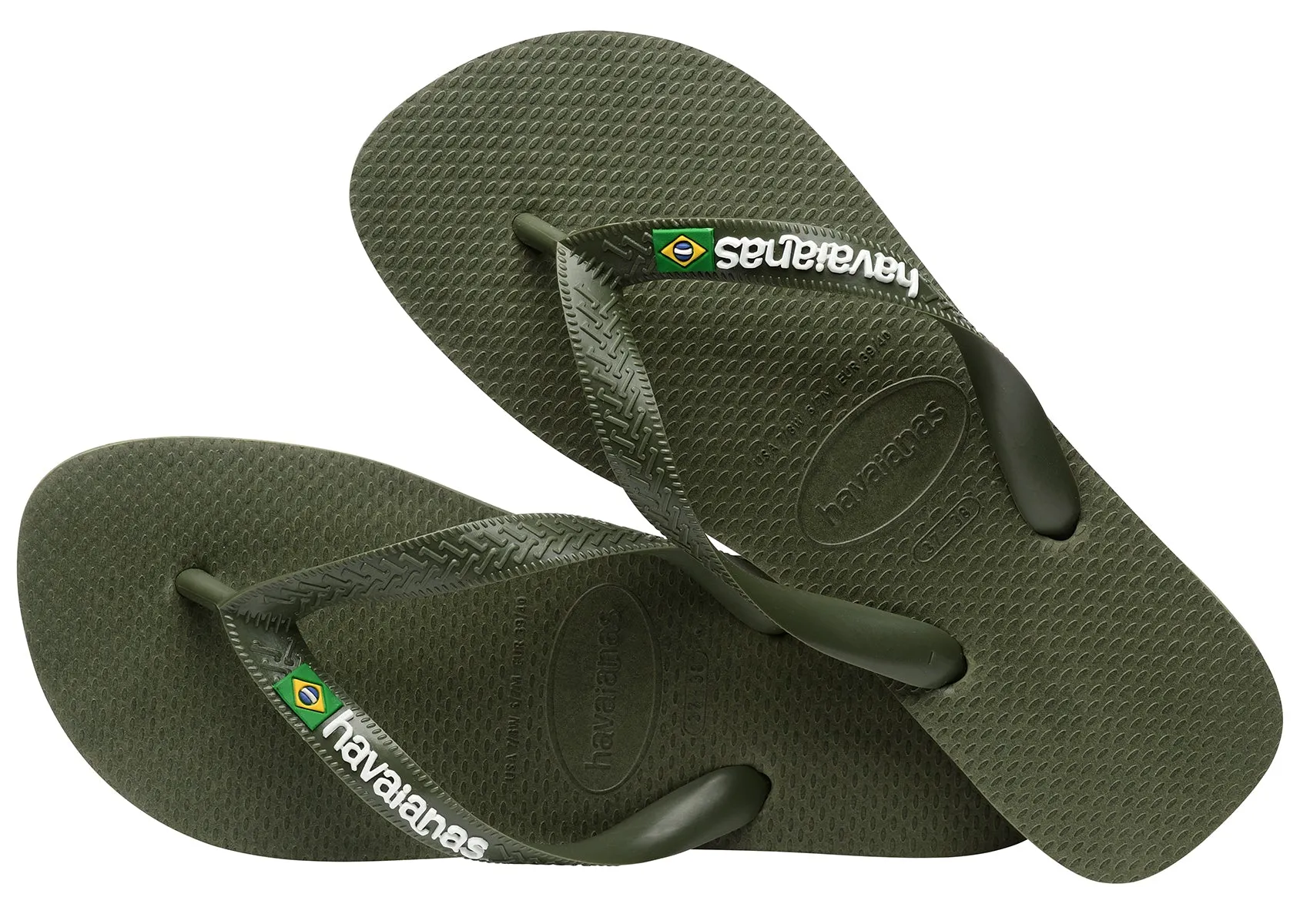 Havaianas Brasil Logo In Olive Green