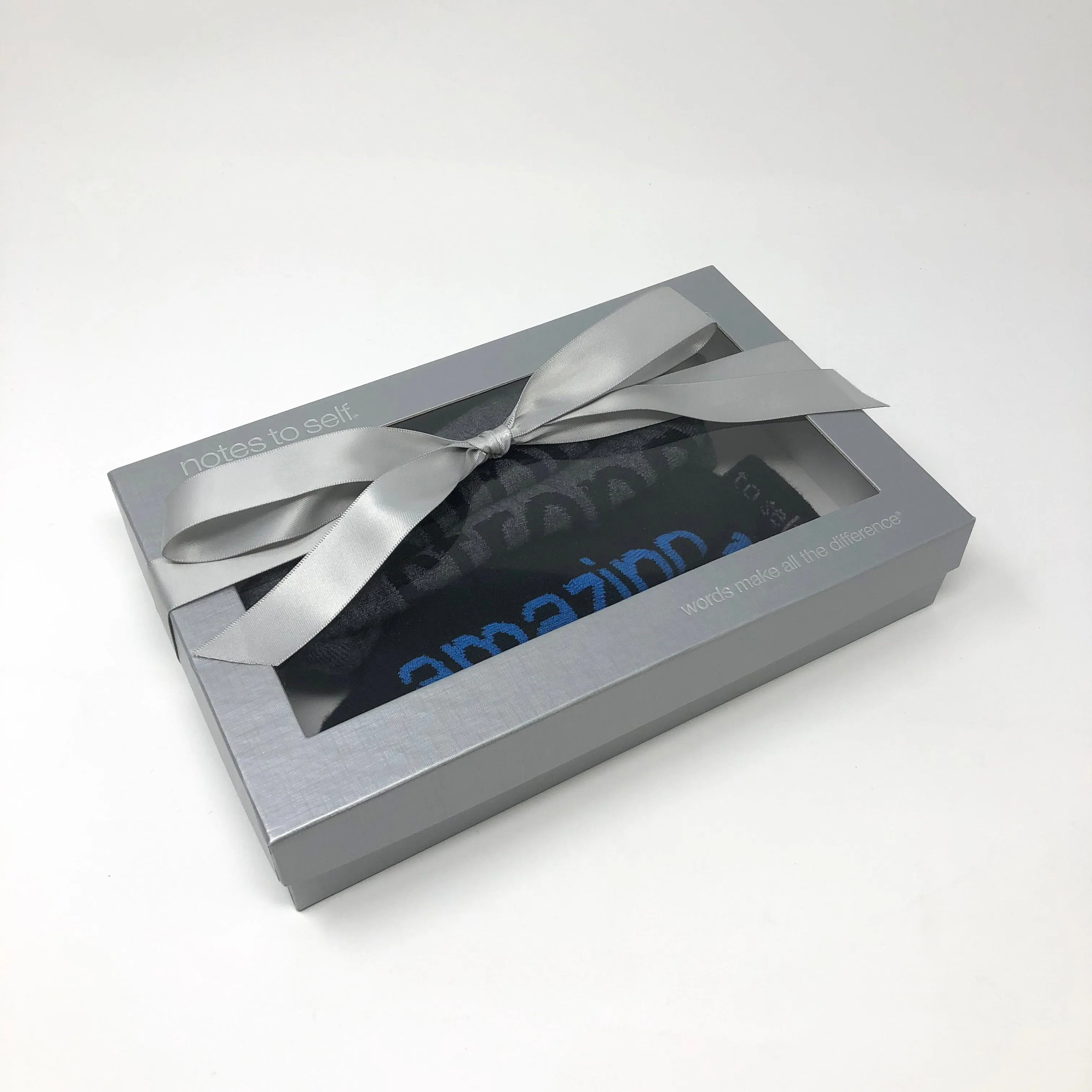 I am amazing®  I am strong™ merino wool crew sock set in silver gift box
