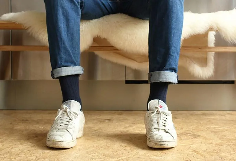 Men's Cashmere Socks, Navy