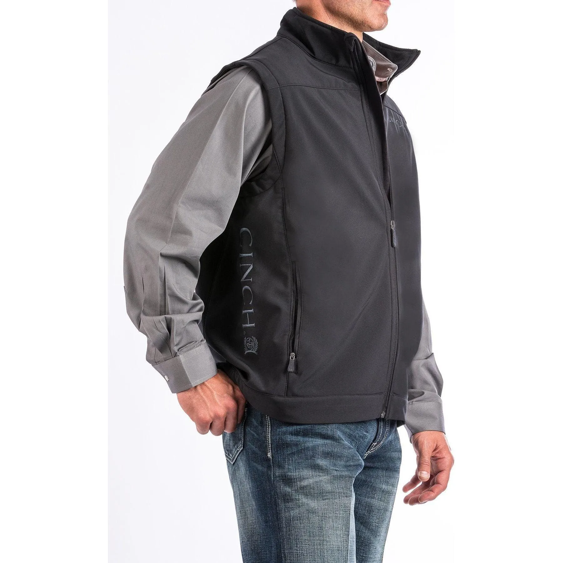 Men's Cinch Black Bonded Vest mwv1012010