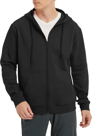 Men's Lightweight Zip Up Hoodie Long Sleeve Sweatshirt Athletic Slim Fit Basic Jacket with Pockets(Regular & Tall)