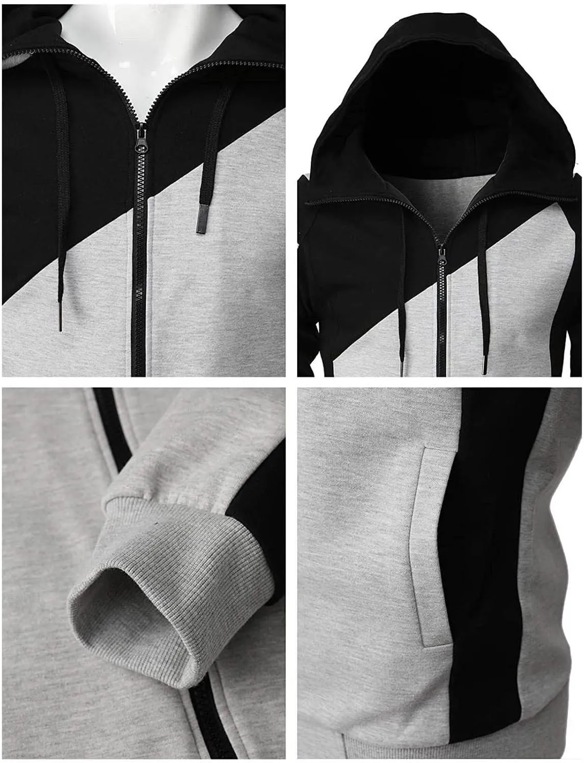 Mens Zip Up Waffle Jacket Long Sleeve Basic Stretch Muscle Shirts Casual Solid Plus Size Slim Fit Athletic T-Shirts