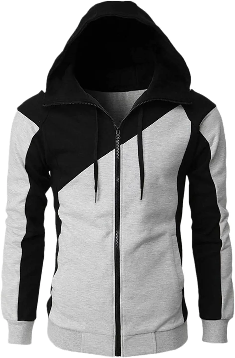 Mens Zip Up Waffle Jacket Long Sleeve Basic Stretch Muscle Shirts Casual Solid Plus Size Slim Fit Athletic T-Shirts