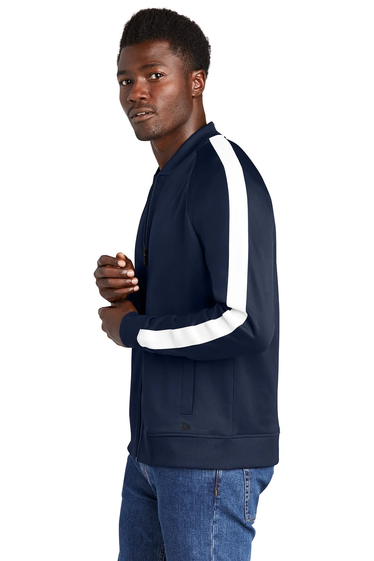 New Era Custom Track Jackets, True Navy/ White