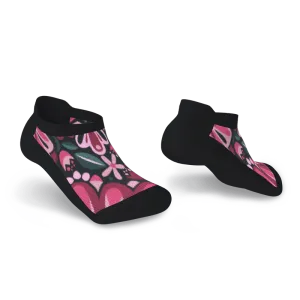 Purple Flora Diabetic Ankle Socks
