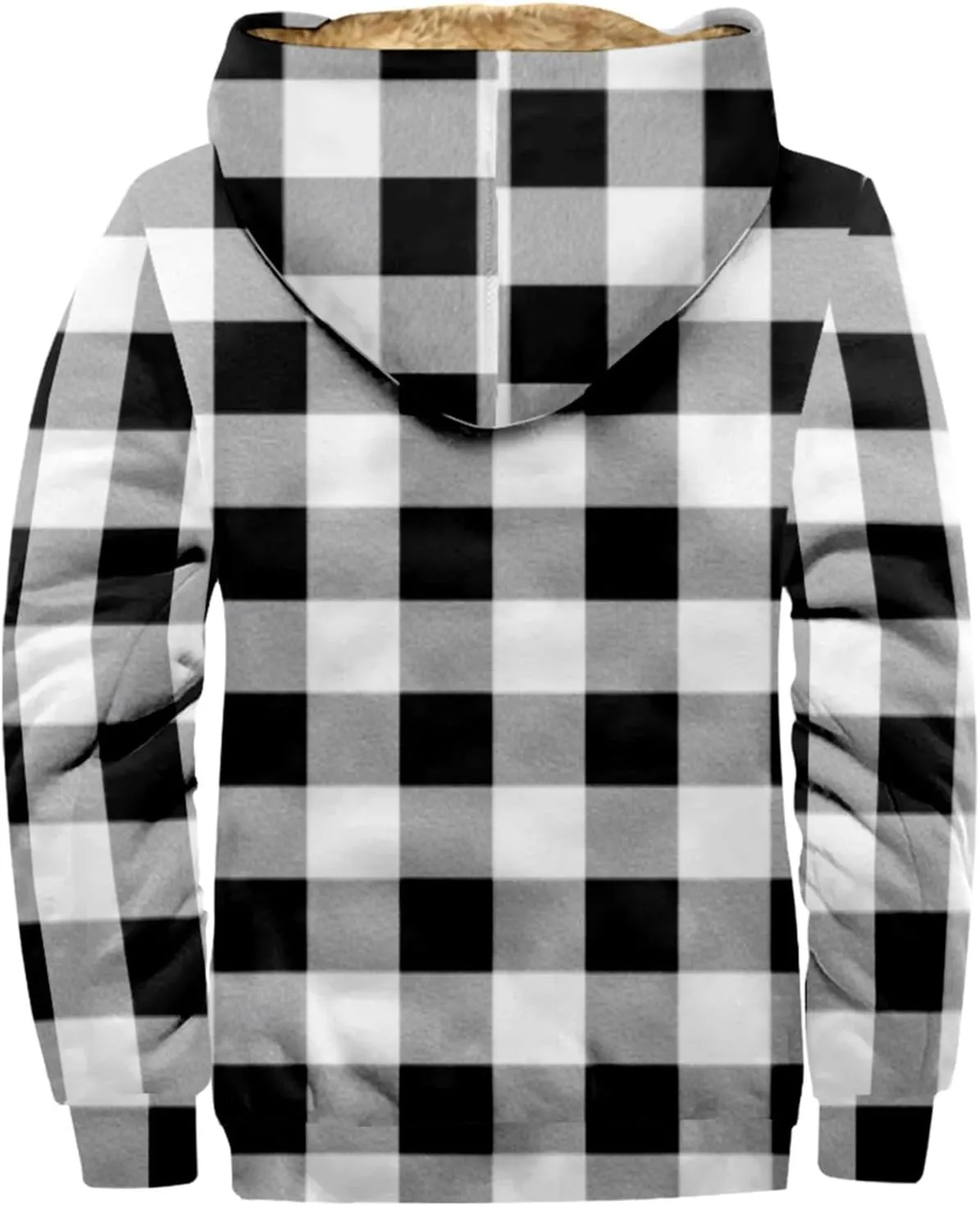 RTRDE Mens Work Coats and Jacket Plaid Fleece Sherpa Lined Heavyweight Thick Zip Up Hoodie Coats Outwear Coat, M-6XL