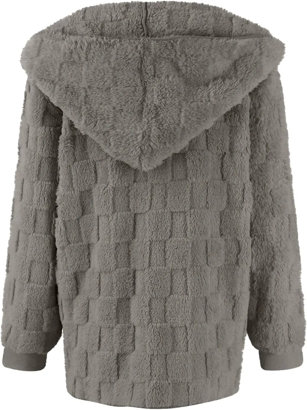 Sherpa Lined Hoodie Womens Sherpa Jacket Fuzzy Hoodie Solid Color Warm Oversized Fleece Jackets Fluffy Coat with Pockets