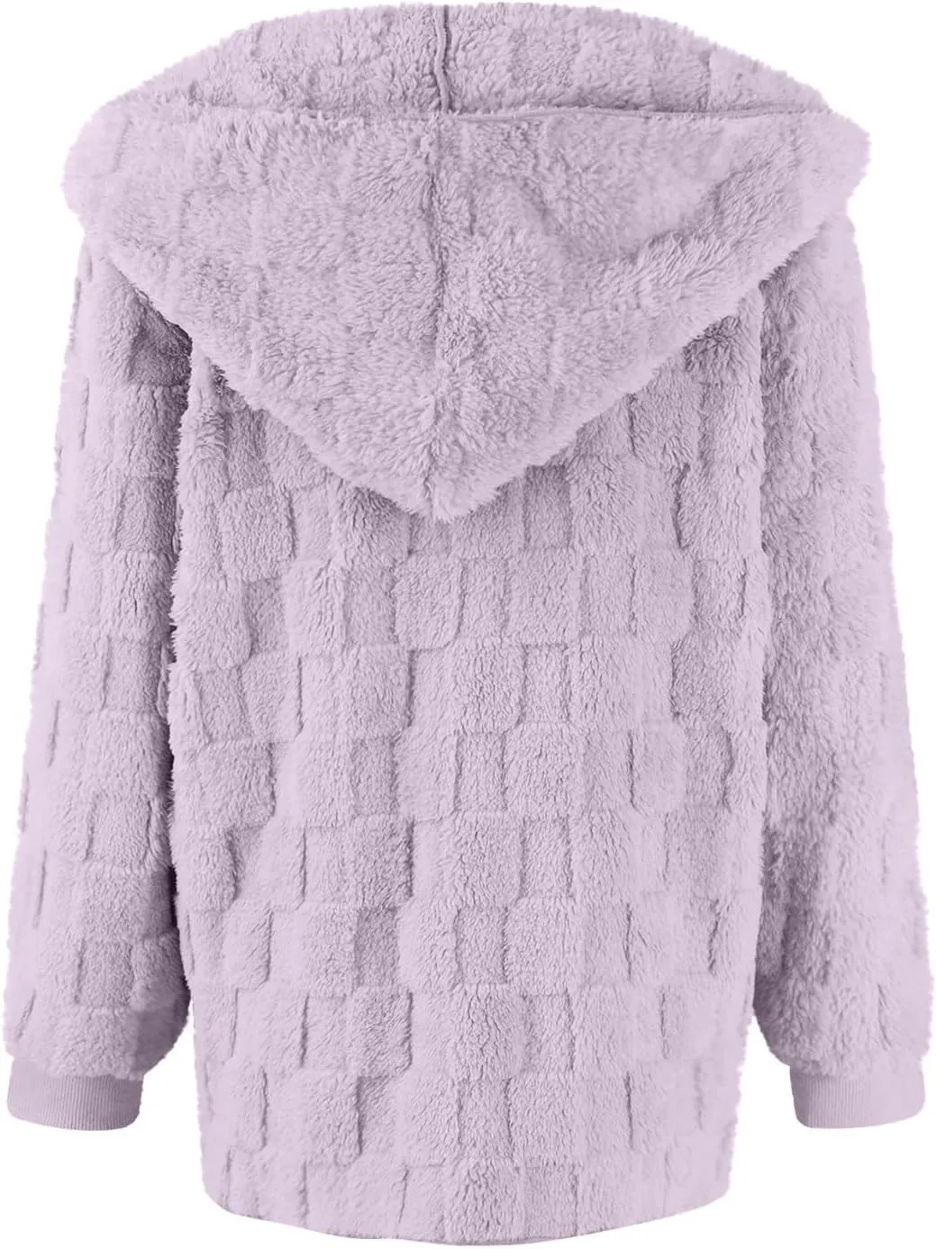 Sherpa Lined Hoodie Womens Sherpa Jacket Fuzzy Hoodie Solid Color Warm Oversized Fleece Jackets Fluffy Coat with Pockets