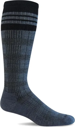 Sockwell Men's Tartan Firm Graduated Compression Sock, Denim - M/L