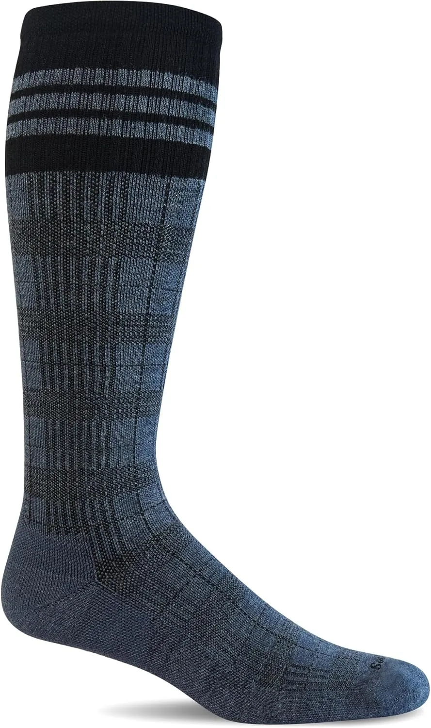 Sockwell Men's Tartan Firm Graduated Compression Sock, Denim - M/L