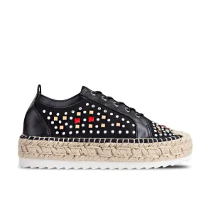 Sporty Espadrilles Kea Black Strass