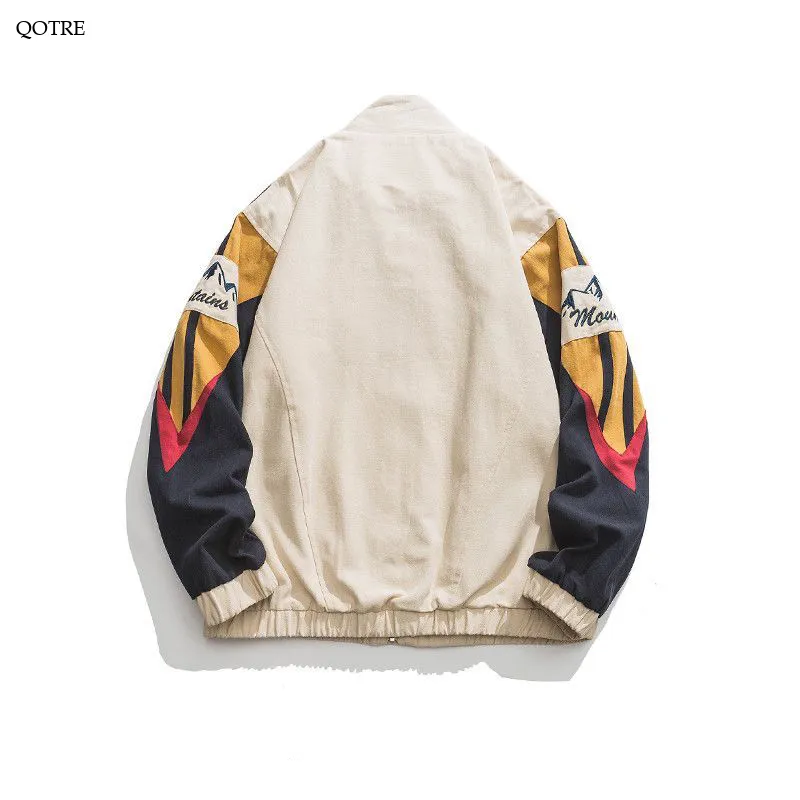Street Style Color Block Casual Track Jacket