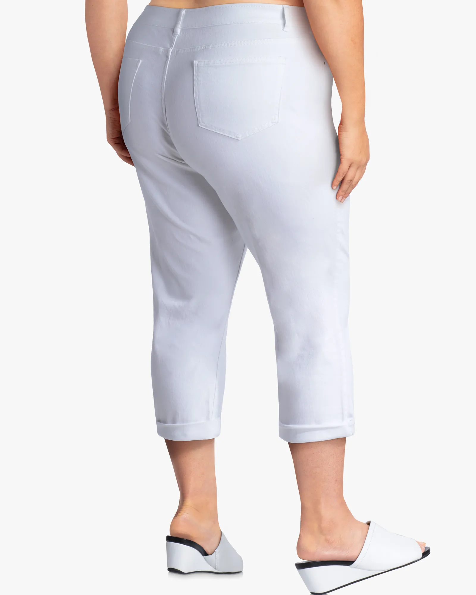 Tristen Denim Capri | White