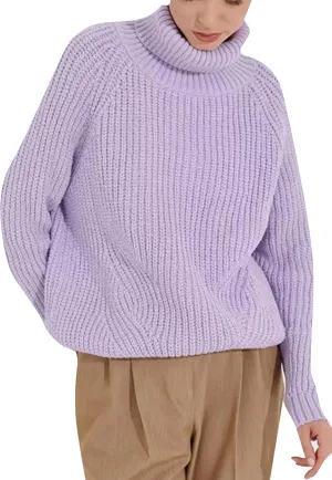 TYQQU Womens Solid Color Long Sleeve Sweater Baggy Chunky Pullover Warm Turtleneck Jumper Top