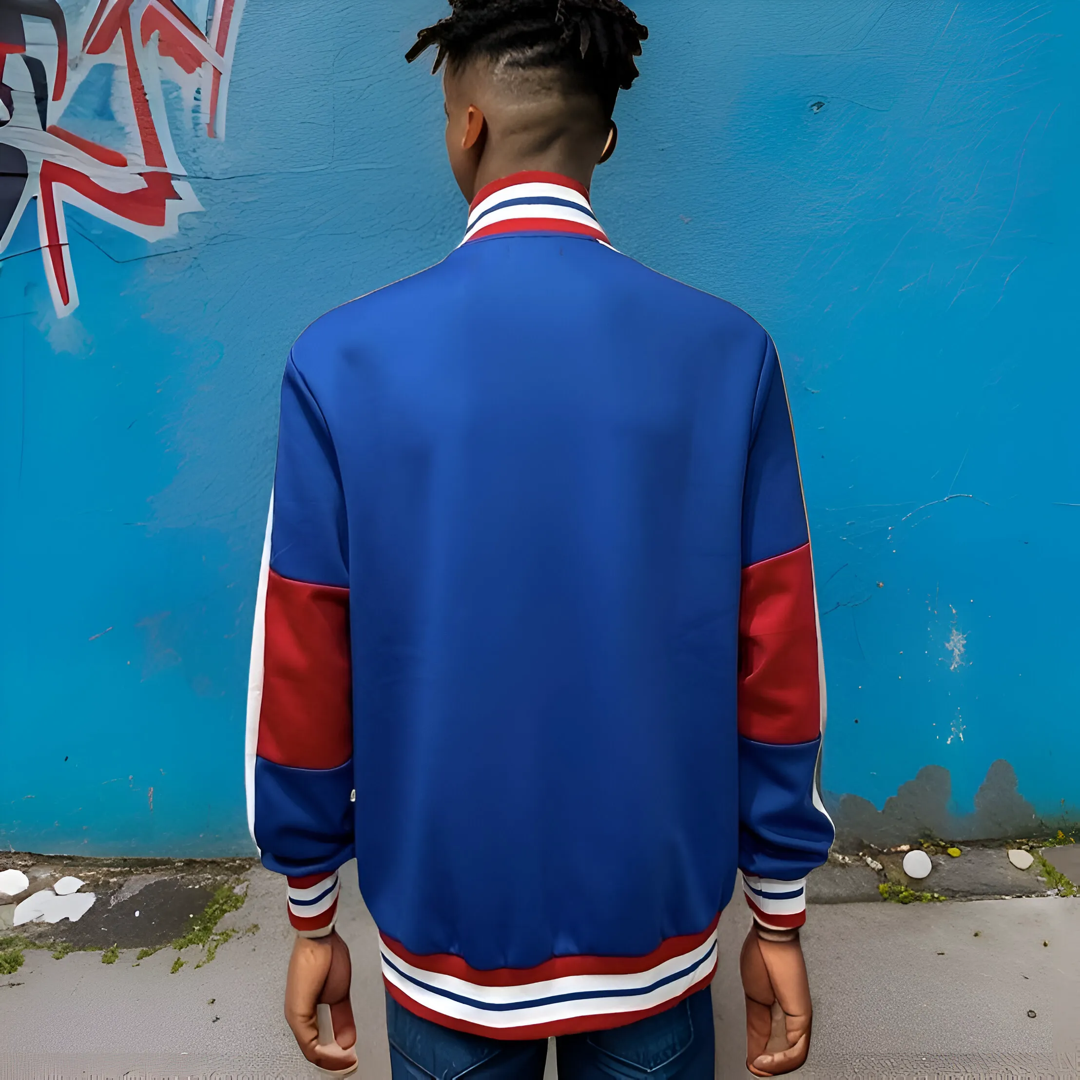 ^UCXX^ (BLUE-RED) ZIP UP TRACK JACKETS (ACTIVEWEAR)
