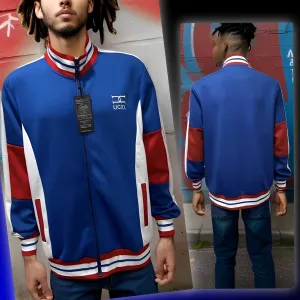 ^UCXX^ (BLUE-RED) ZIP UP TRACK JACKETS (ACTIVEWEAR)