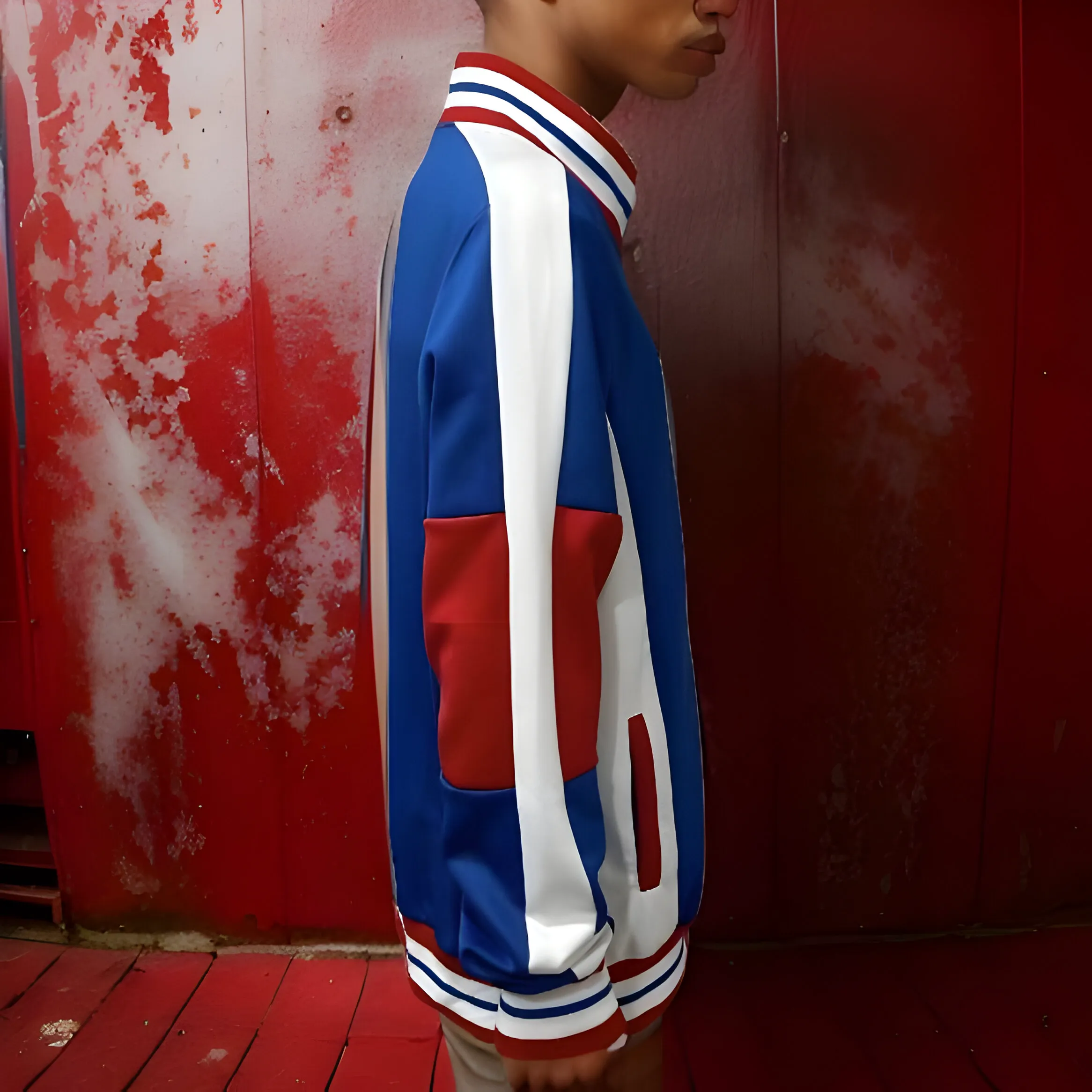 ^UCXX^ (BLUE-RED) ZIP UP TRACK JACKETS (ACTIVEWEAR)