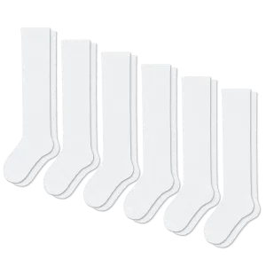 White Compression Socks Bundle 6-Pack